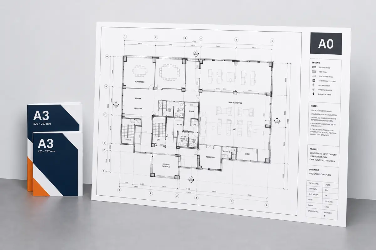Custom printed A0 Plan Printing from Print Hut Cape Town